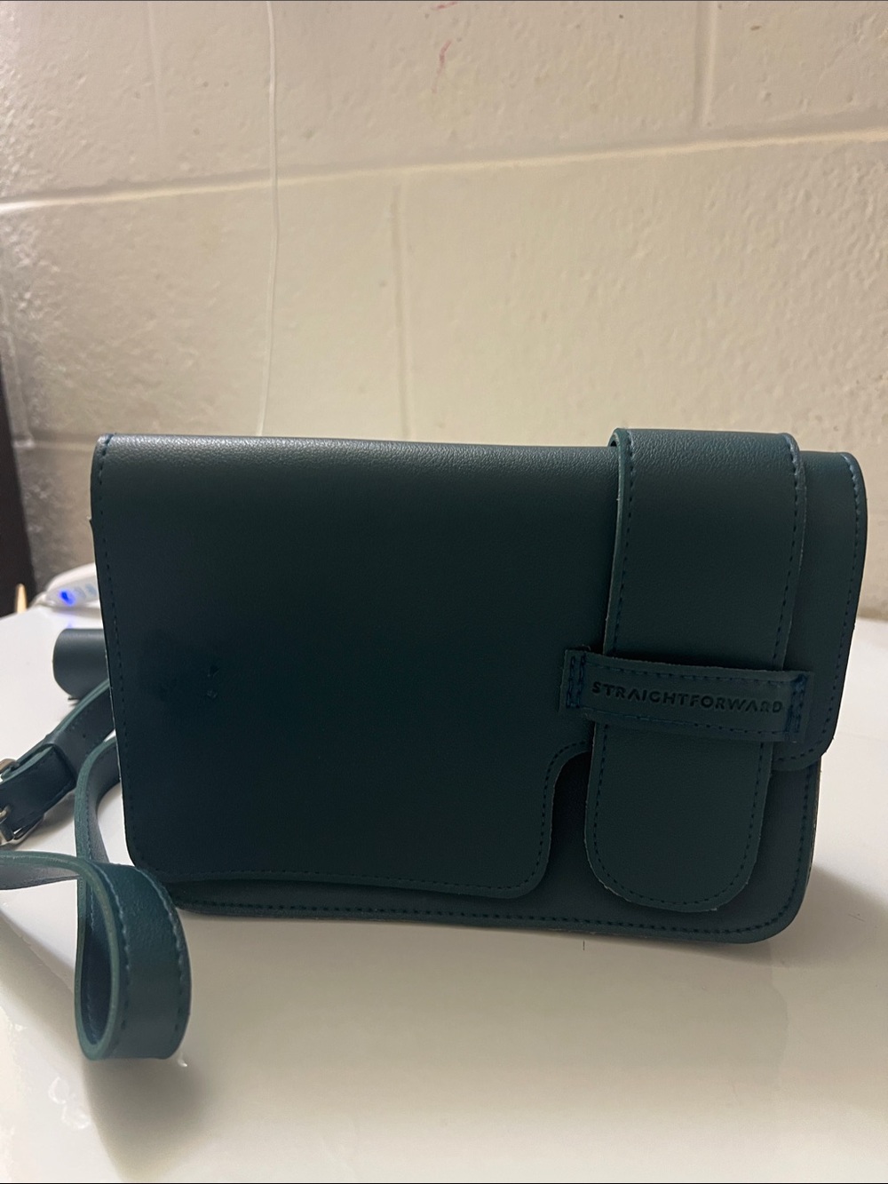 Teal StraightForward Crossbody Bag with Adjustable Strap